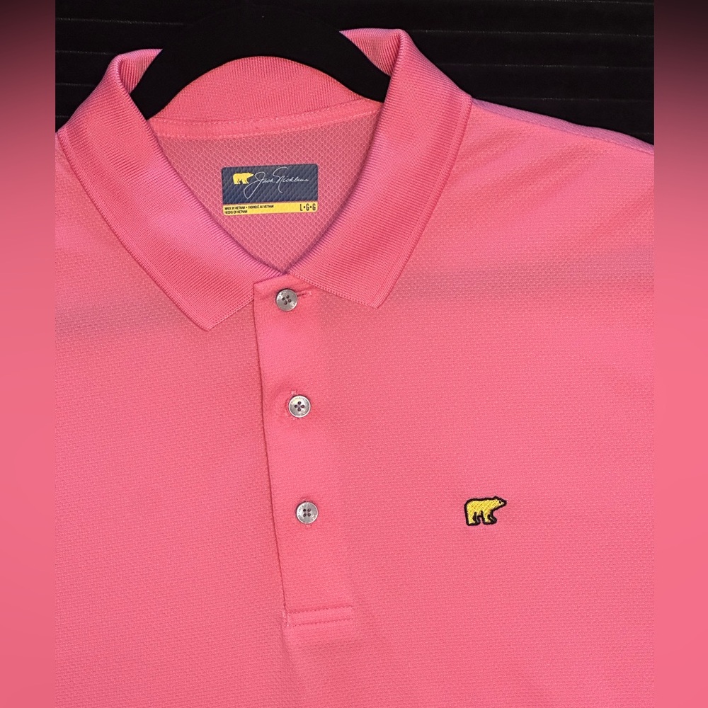 Men's Pink Golf Polo Shirt by Jack Nicklaus